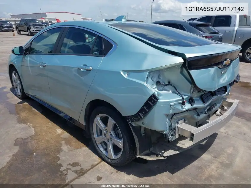 2018 Chevrolet Volt Lt VIN: 1G1RA6S57JU117142 Lot: 42776030