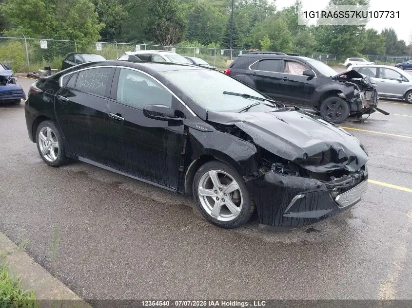 2019 Chevrolet Volt Lt VIN: 1G1RA6S57KU107731 Lot: 12354540