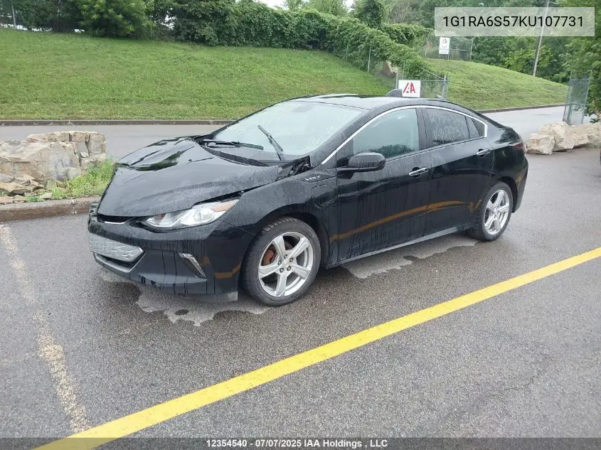 2019 Chevrolet Volt Lt VIN: 1G1RA6S57KU107731 Lot: 12354540