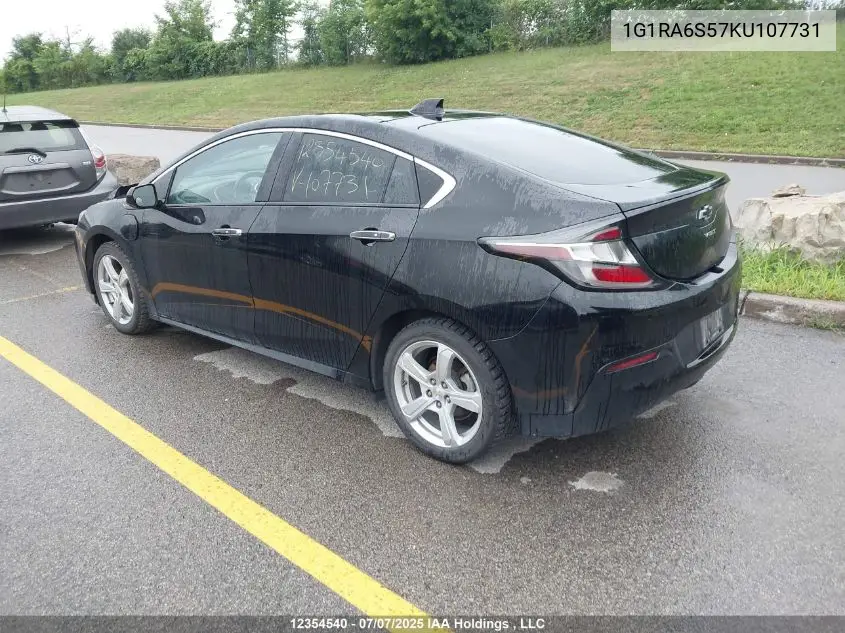 2019 Chevrolet Volt Lt VIN: 1G1RA6S57KU107731 Lot: 12354540