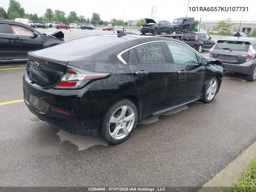 2019 Chevrolet Volt Lt VIN: 1G1RA6S57KU107731 Lot: 12354540