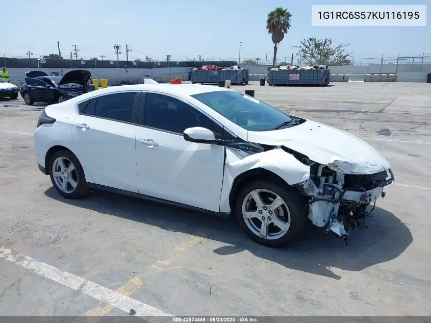 2019 Chevrolet Volt Lt VIN: 1G1RC6S57KU116195 Lot: 42574449