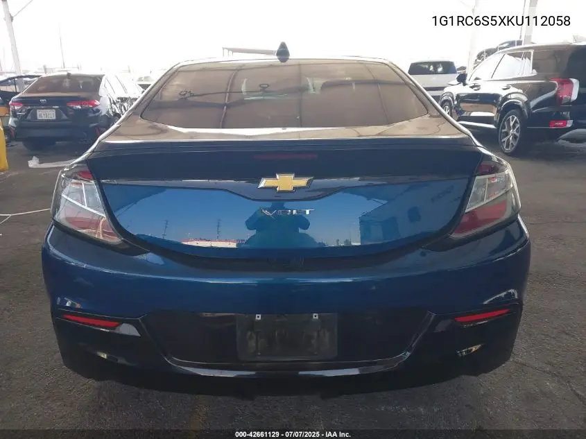2019 Chevrolet Volt Lt VIN: 1G1RC6S5XKU112058 Lot: 42661129
