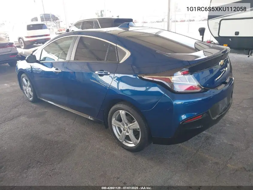 2019 Chevrolet Volt Lt VIN: 1G1RC6S5XKU112058 Lot: 42661129
