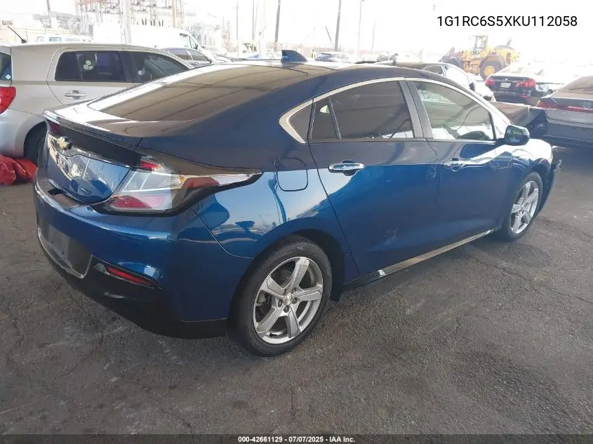 2019 Chevrolet Volt Lt VIN: 1G1RC6S5XKU112058 Lot: 42661129