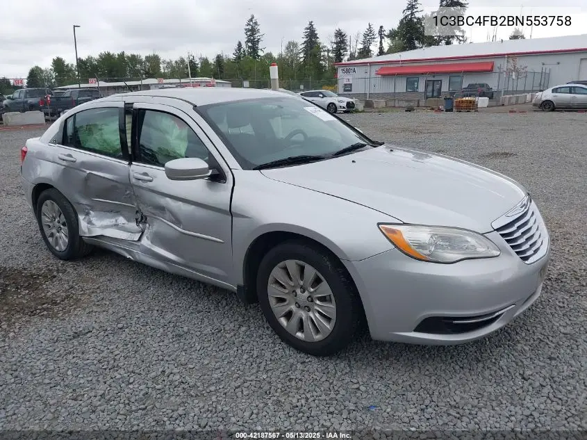 2011 Chrysler 200 Lx VIN: 1C3BC4FB2BN553758 Lot: 42187567