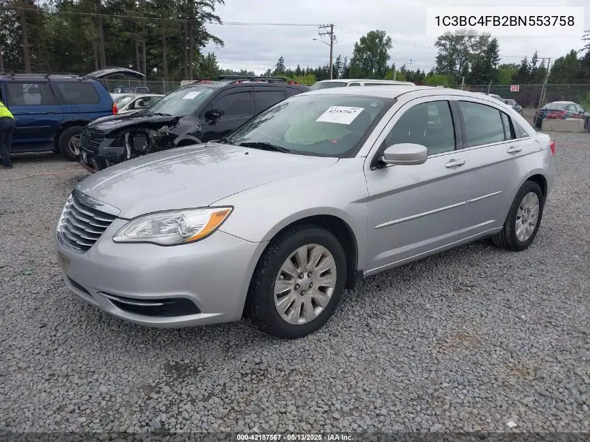 2011 Chrysler 200 Lx VIN: 1C3BC4FB2BN553758 Lot: 42187567