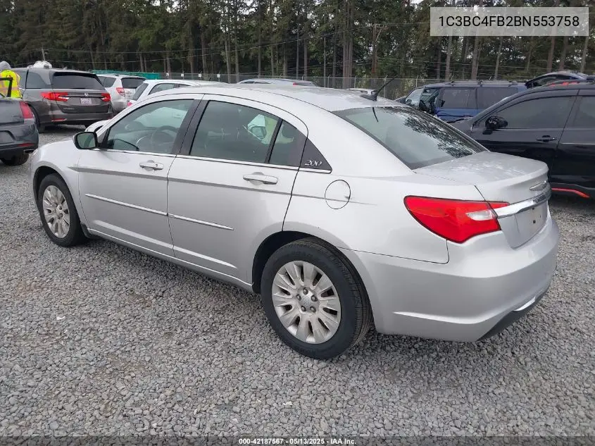 2011 Chrysler 200 Lx VIN: 1C3BC4FB2BN553758 Lot: 42187567