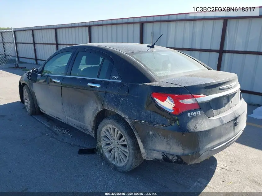 2011 Chrysler 200 Limited VIN: 1C3BC2FGXBN618517 Lot: 42255186