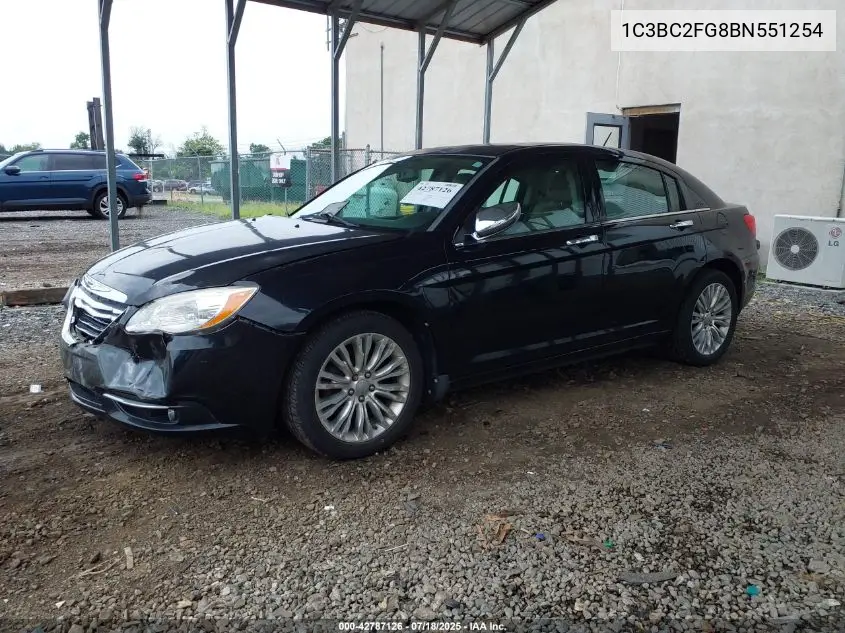 2011 Chrysler 200 Limited VIN: 1C3BC2FG8BN551254 Lot: 42787126