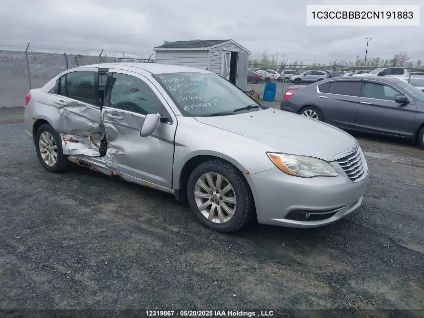 2012 Chrysler 200 Touring VIN: 1C3CCBBB2CN191883 Lot: 12319867