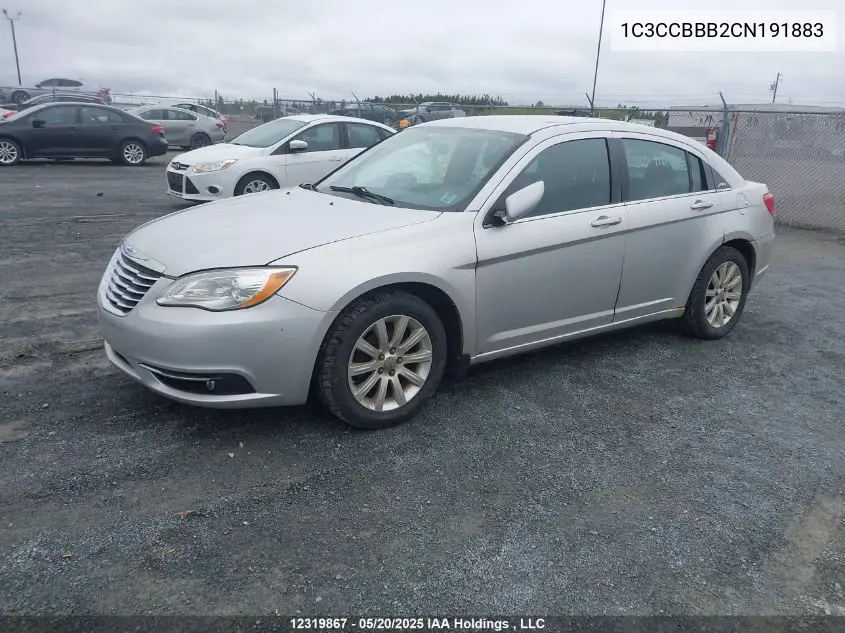 2012 Chrysler 200 Touring VIN: 1C3CCBBB2CN191883 Lot: 12319867