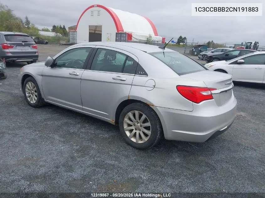 2012 Chrysler 200 Touring VIN: 1C3CCBBB2CN191883 Lot: 12319867