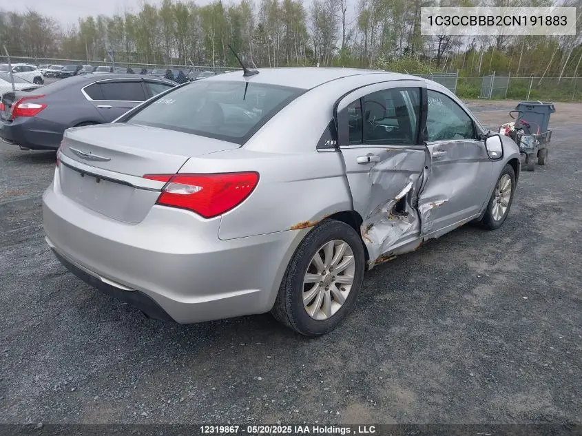 2012 Chrysler 200 Touring VIN: 1C3CCBBB2CN191883 Lot: 12319867