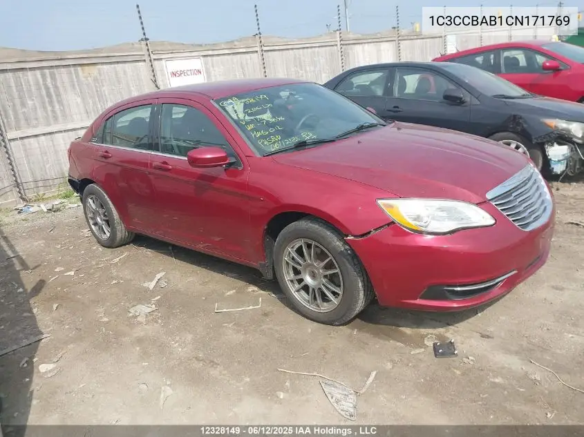 2012 Chrysler 200 Lx VIN: 1C3CCBAB1CN171769 Lot: 12328149