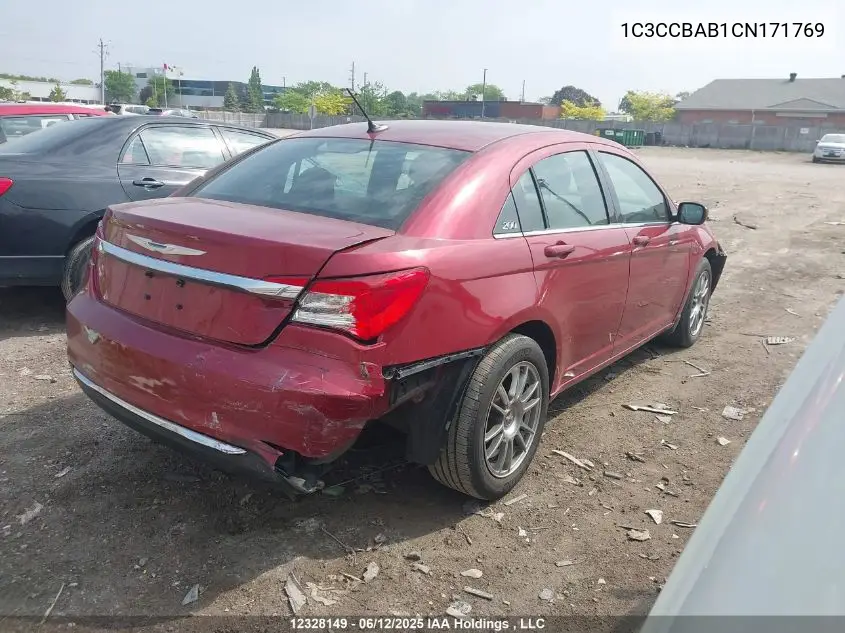 2012 Chrysler 200 Lx VIN: 1C3CCBAB1CN171769 Lot: 12328149