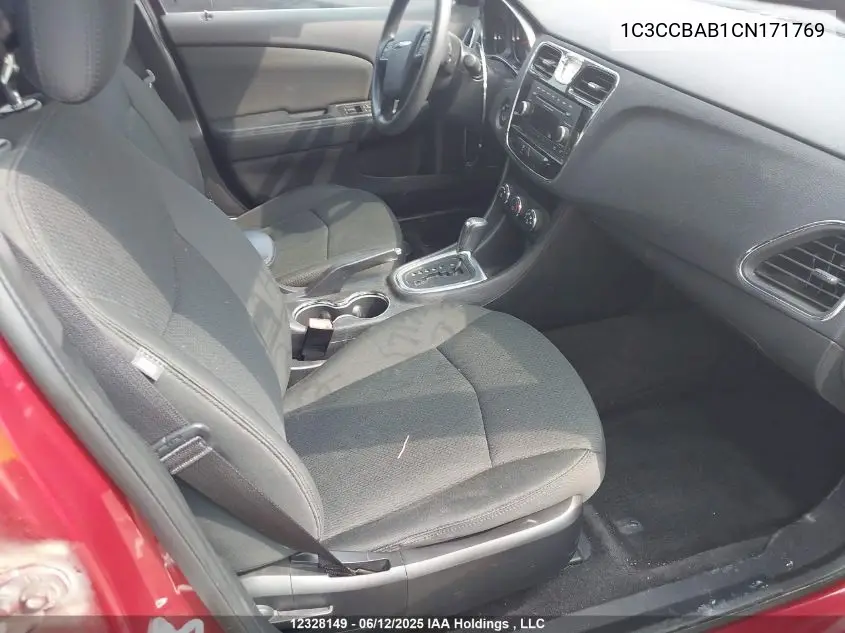 2012 Chrysler 200 Lx VIN: 1C3CCBAB1CN171769 Lot: 12328149