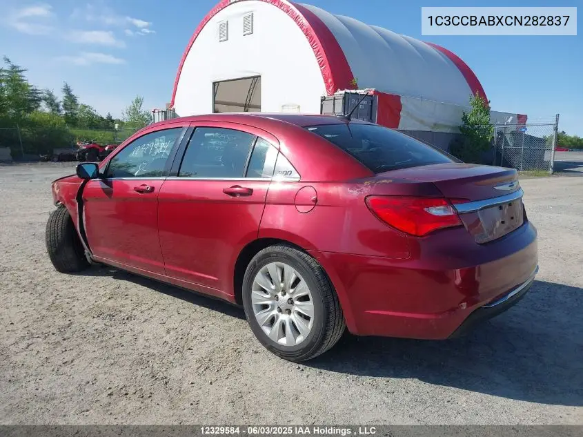 2012 Chrysler 200 Lx VIN: 1C3CCBABXCN282837 Lot: 12329584