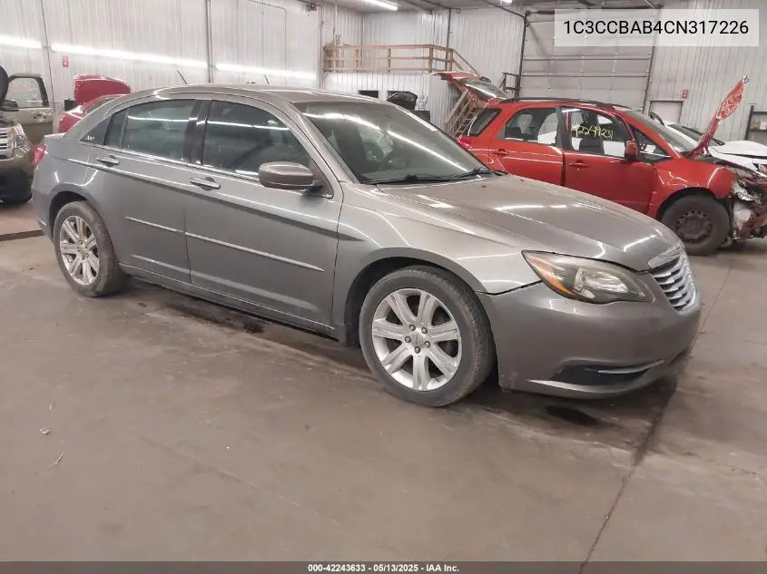 2012 Chrysler 200 Lx VIN: 1C3CCBAB4CN317226 Lot: 42243633