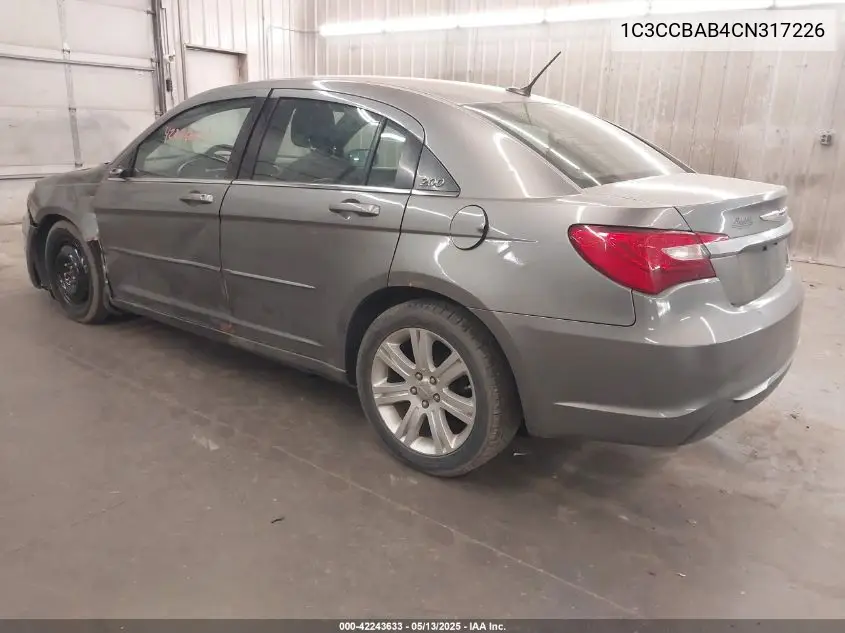 2012 Chrysler 200 Lx VIN: 1C3CCBAB4CN317226 Lot: 42243633