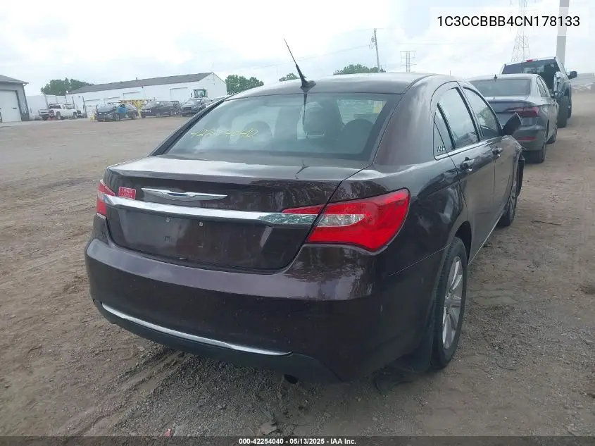 2012 Chrysler 200 Touring VIN: 1C3CCBBB4CN178133 Lot: 42254040