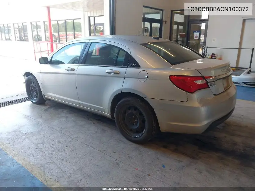 2012 Chrysler 200 Touring VIN: 1C3CCBBB6CN100372 Lot: 42258845