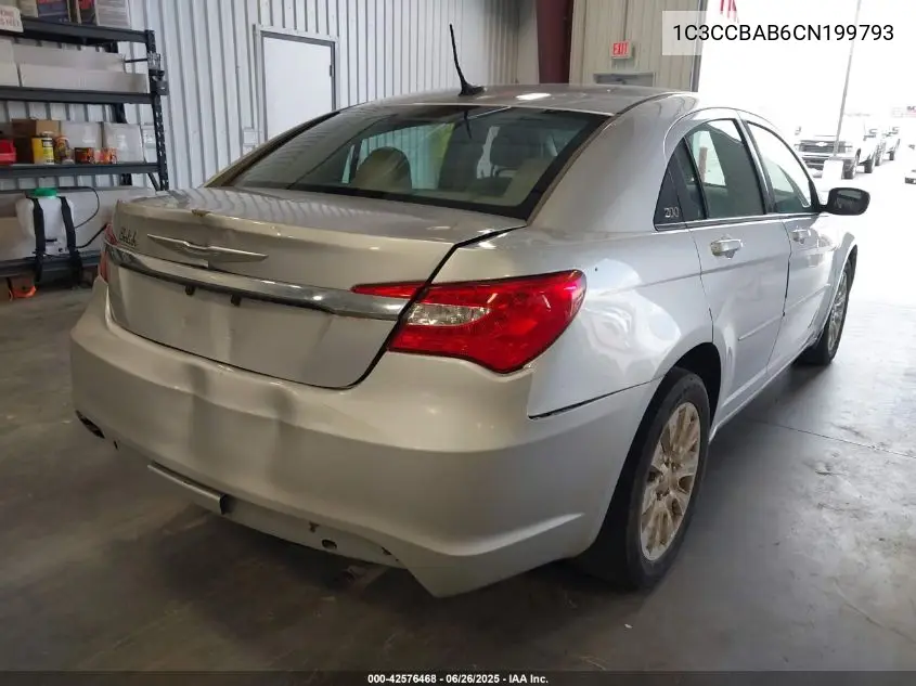 2012 Chrysler 200 Lx VIN: 1C3CCBAB6CN199793 Lot: 42576468