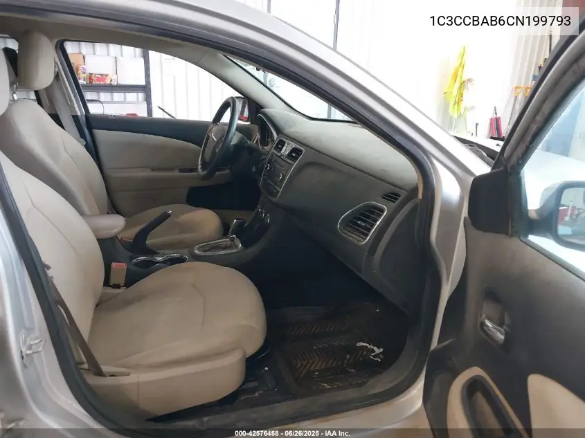 2012 Chrysler 200 Lx VIN: 1C3CCBAB6CN199793 Lot: 42576468