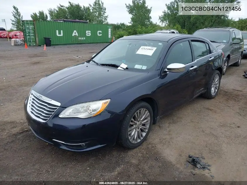 2012 Chrysler 200 Limited VIN: 1C3CCBCG4CN121456 Lot: 42624805