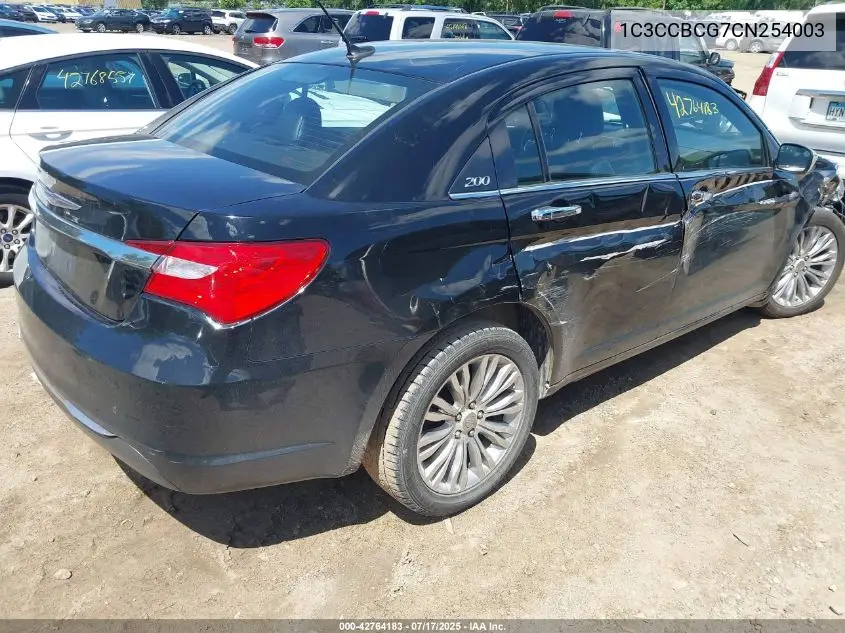2012 Chrysler 200 Limited VIN: 1C3CCBCG7CN254003 Lot: 42764183