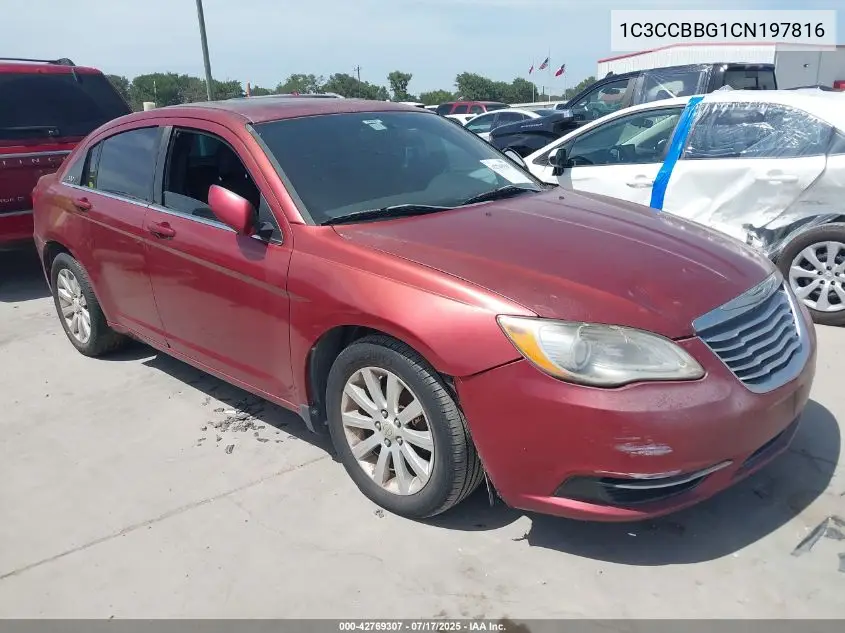2012 Chrysler 200 Touring VIN: 1C3CCBBG1CN197816 Lot: 42769307