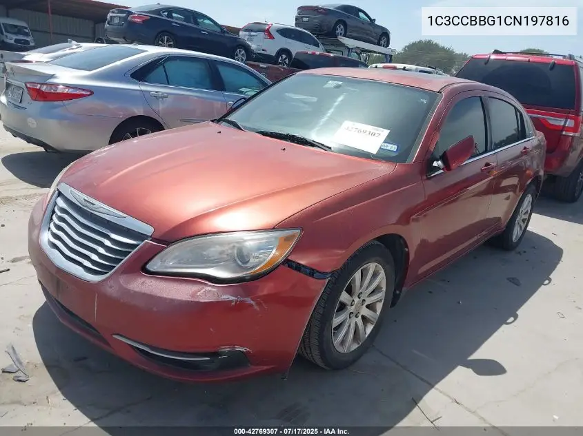 2012 Chrysler 200 Touring VIN: 1C3CCBBG1CN197816 Lot: 42769307