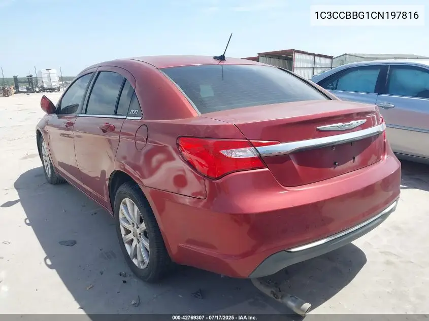 2012 Chrysler 200 Touring VIN: 1C3CCBBG1CN197816 Lot: 42769307