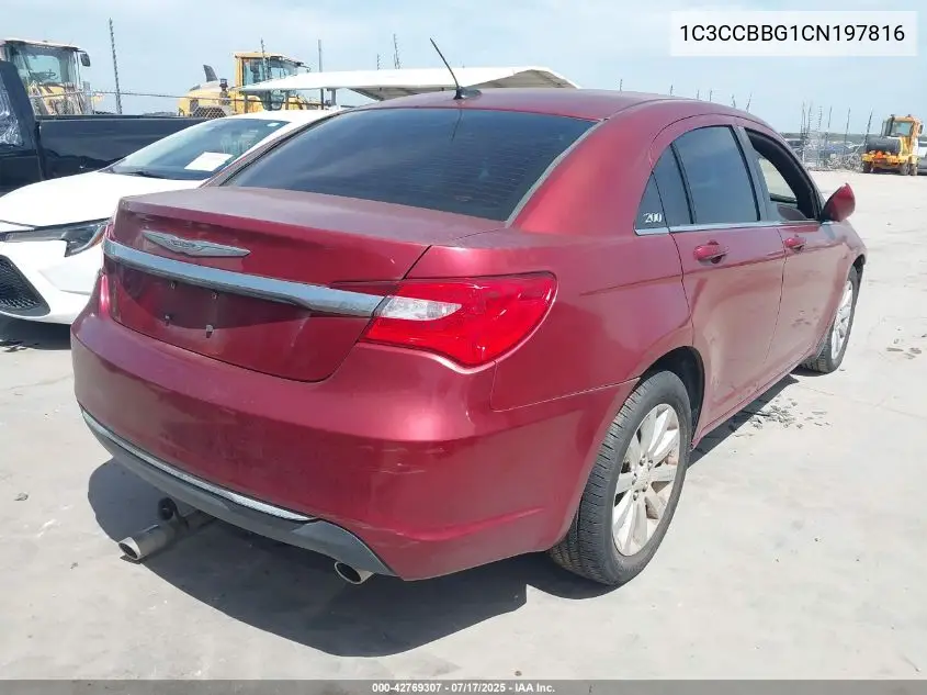 2012 Chrysler 200 Touring VIN: 1C3CCBBG1CN197816 Lot: 42769307