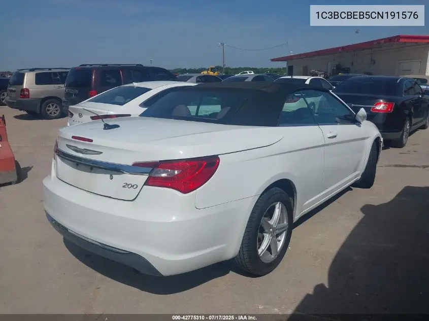 2012 Chrysler 200 Touring VIN: 1C3BCBEB5CN191576 Lot: 42775310