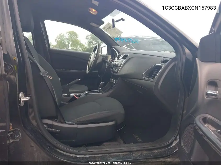 2012 Chrysler 200 Lx VIN: 1C3CCBABXCN157983 Lot: 42780177