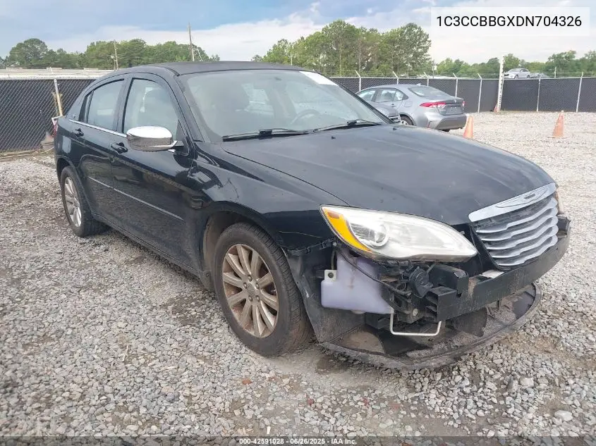 2013 Chrysler 200 Touring VIN: 1C3CCBBGXDN704326 Lot: 42591028