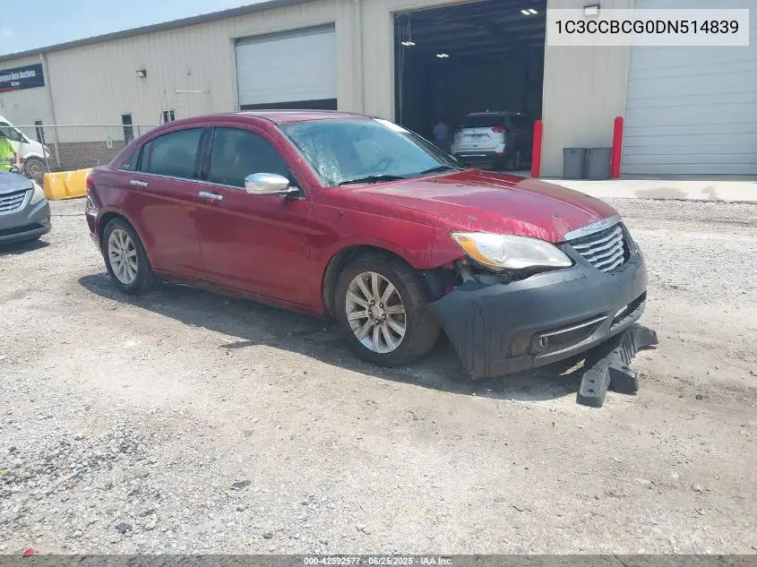 2013 Chrysler 200 Limited VIN: 1C3CCBCG0DN514839 Lot: 42592577