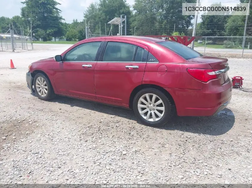 2013 Chrysler 200 Limited VIN: 1C3CCBCG0DN514839 Lot: 42592577