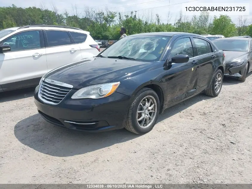 2014 Chrysler 200 Lx VIN: 1C3CCBAB4EN231725 Lot: 12334039