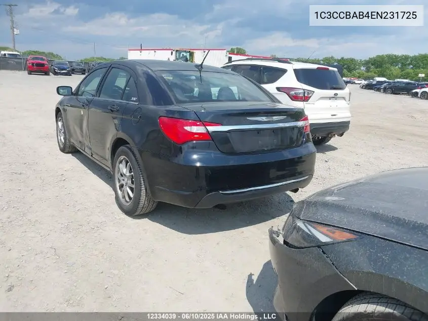 2014 Chrysler 200 Lx VIN: 1C3CCBAB4EN231725 Lot: 12334039
