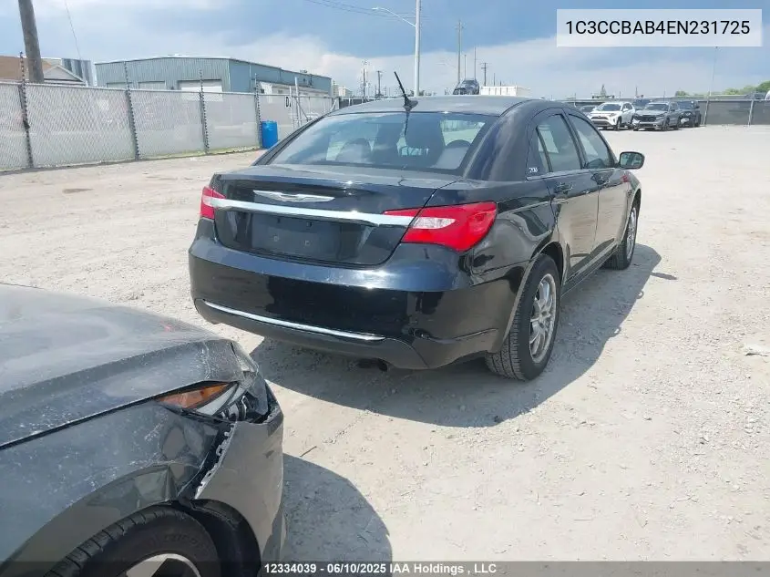 2014 Chrysler 200 Lx VIN: 1C3CCBAB4EN231725 Lot: 12334039