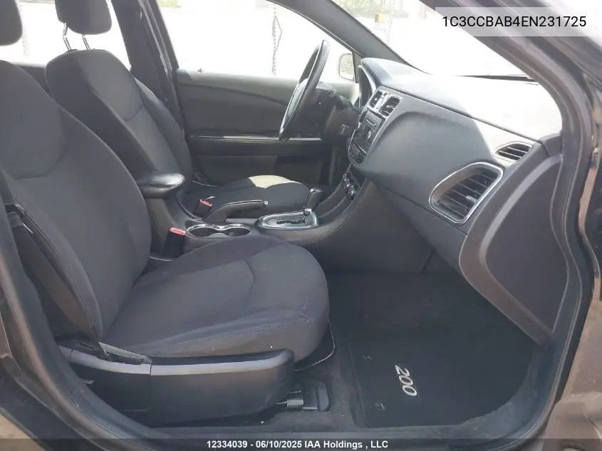 2014 Chrysler 200 Lx VIN: 1C3CCBAB4EN231725 Lot: 12334039