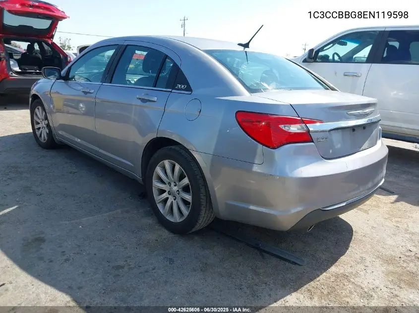 2014 Chrysler 200 Touring VIN: 1C3CCBBG8EN119598 Lot: 42625606