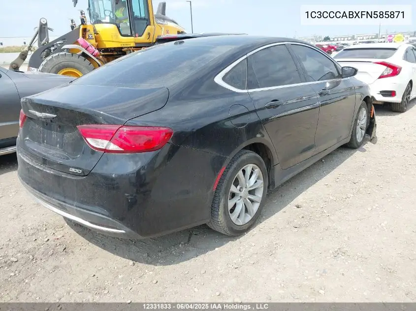 2015 Chrysler 200 Limited VIN: 1C3CCCABXFN585871 Lot: 12331833
