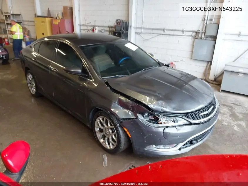 2015 Chrysler 200 C VIN: 1C3CCCEGXFN643225 Lot: 42259722