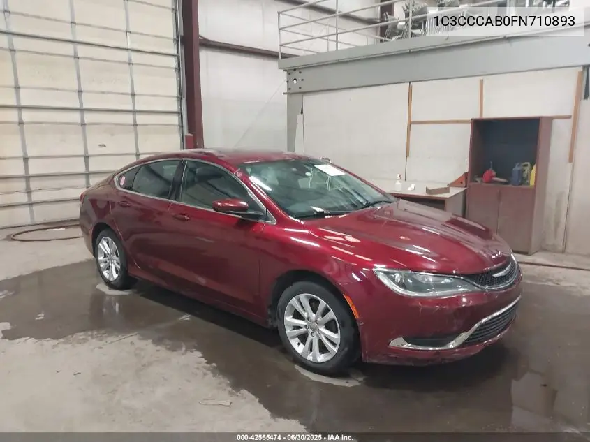 2015 Chrysler 200 Limited VIN: 1C3CCCAB0FN710893 Lot: 42565474