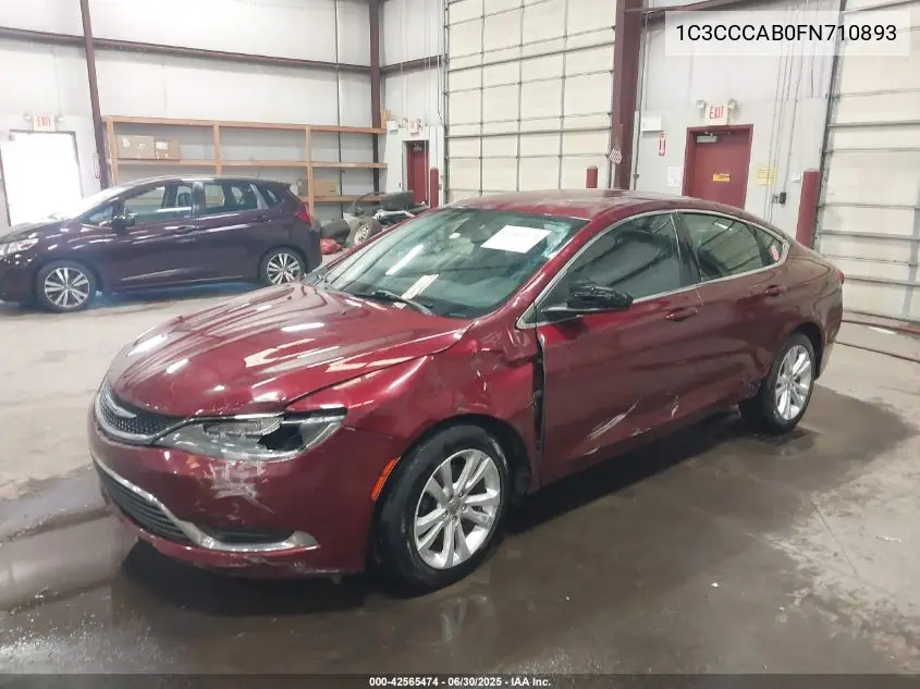 2015 Chrysler 200 Limited VIN: 1C3CCCAB0FN710893 Lot: 42565474