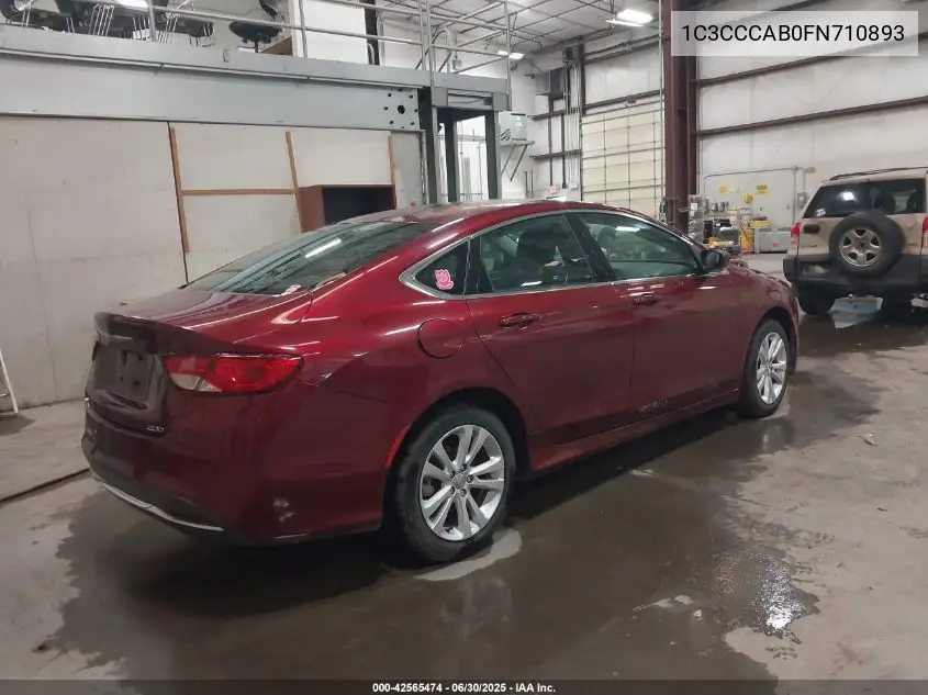 2015 Chrysler 200 Limited VIN: 1C3CCCAB0FN710893 Lot: 42565474