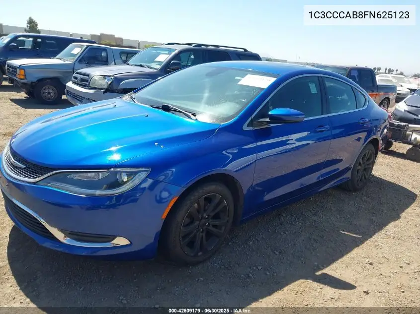 2015 Chrysler 200 Limited VIN: 1C3CCCAB8FN625123 Lot: 42609179
